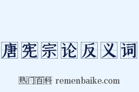 唐宪宗论反义词是什么意思的图片